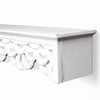 Carved Floral Medallion Wall Shelf - White